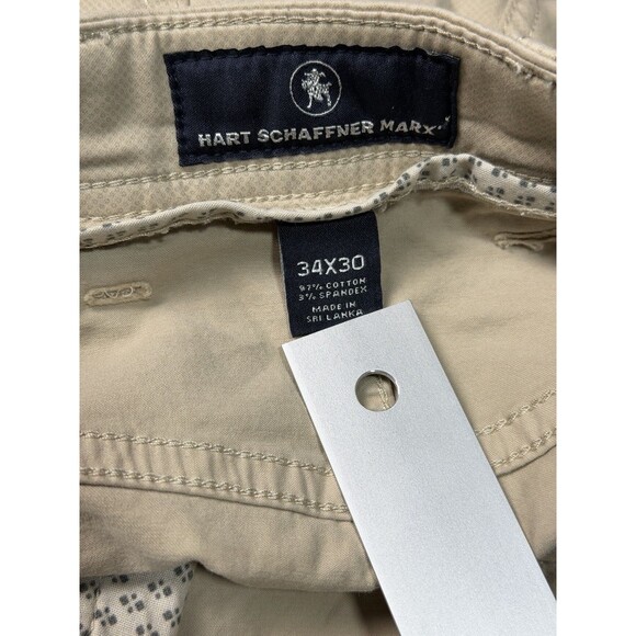Hart Schaffner Marx Men’s Luxury Performance  Pants Chino Khaki 34x30 Soft - Picture 11 of 13